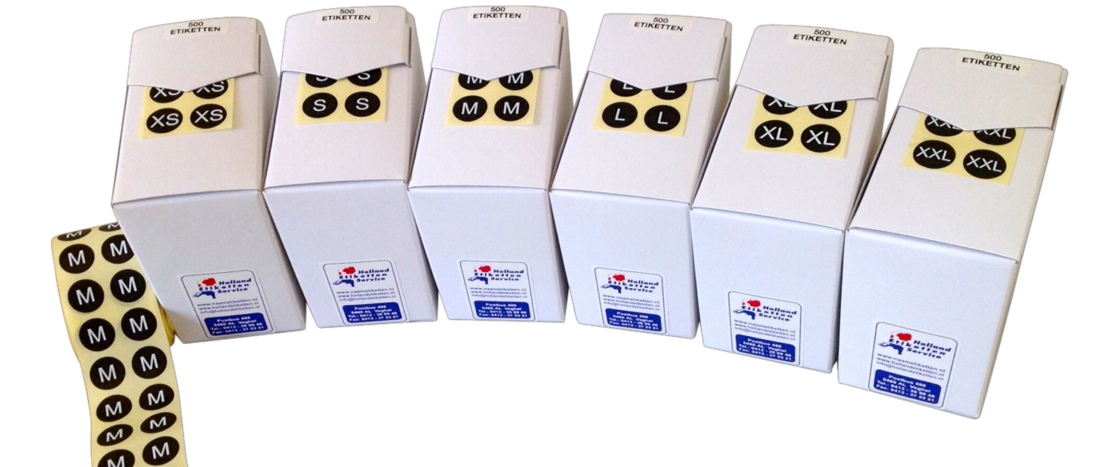 Kledingmaat stickers
