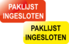 Paklijst ingesloten