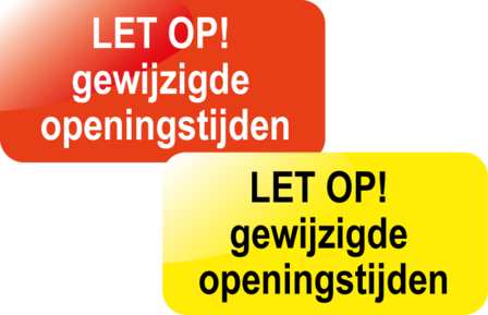 gewijzigde openingstijden