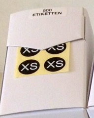 kledingmaat sticker XS -Ø16mm