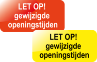 Let op! gewijzigde openingstijden